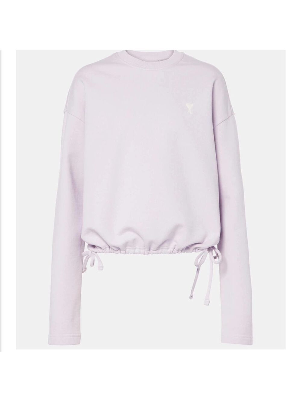 Ami Paris Ami De Cœur Cotton Sweatshirt Lilac Drawstring Waist - Picture 11 of 11